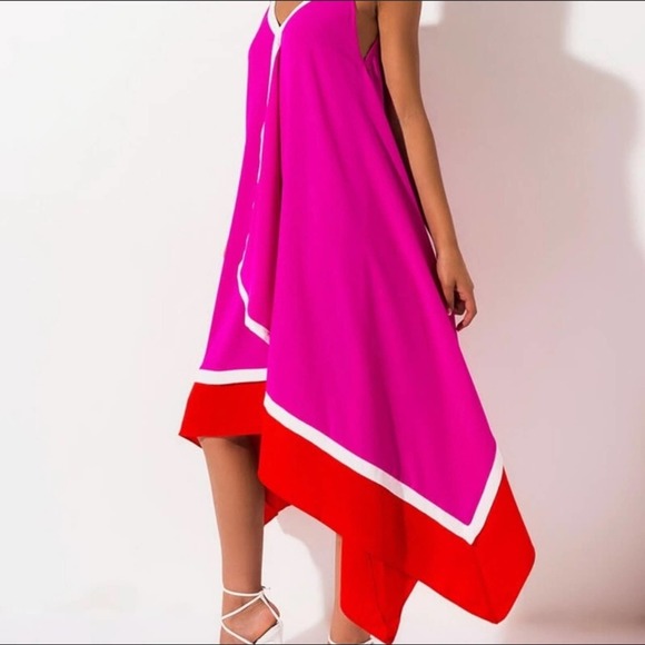 Labella Vida Dresses & Skirts - Labella Vida Women’s Asymmetrical Neon   summer sun dress size Medium EUC